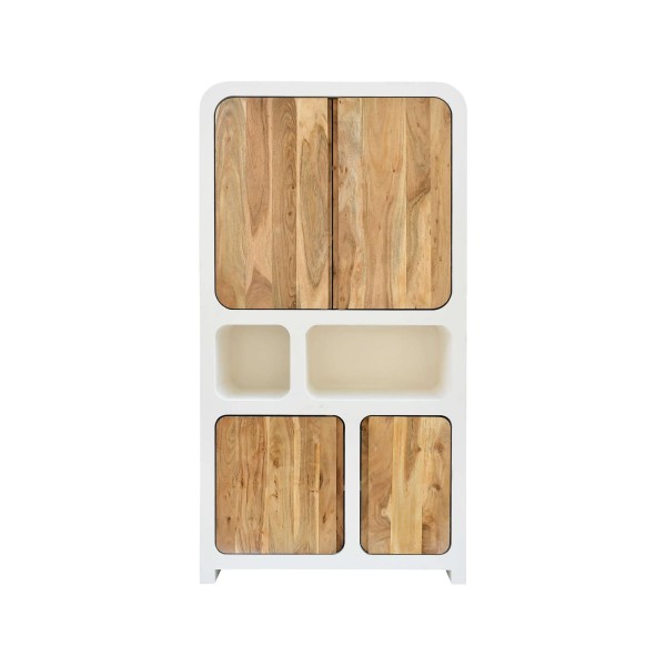 Highboard für das Esszimmer in Betonoptik und massivem Akazienholz - Mineralis