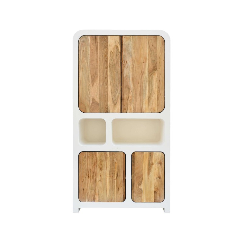 Highboard für das Esszimmer in Betonoptik und massivem Akazienholz - Mineralis