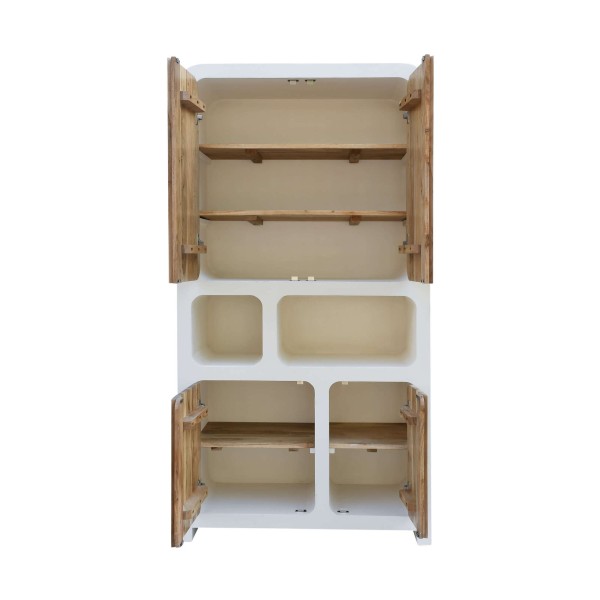 Highboard für das Esszimmer in Betonoptik und massivem Akazienholz - Mineralis