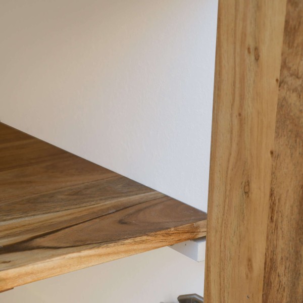 Highboard für das Esszimmer in Betonoptik und massivem Akazienholz - Mineralis