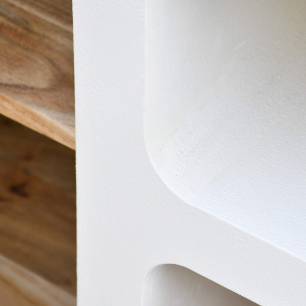 Sideboard für das Esszimmer in Betonoptik und massivem Akazienholz 90 cm - Mineralis