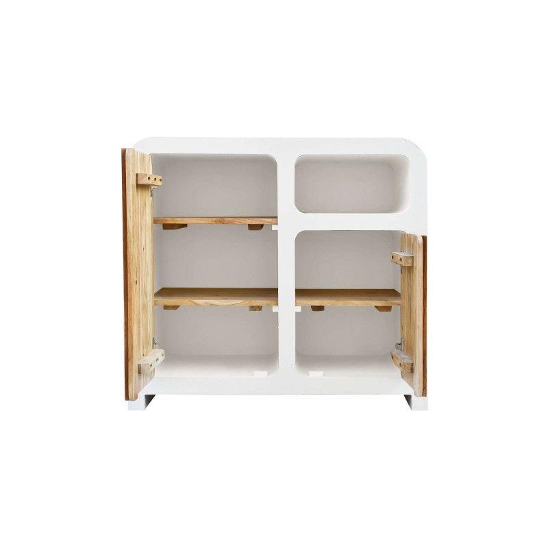 Sideboard für das Esszimmer in Betonoptik und massivem Akazienholz 90 cm - Mineralis