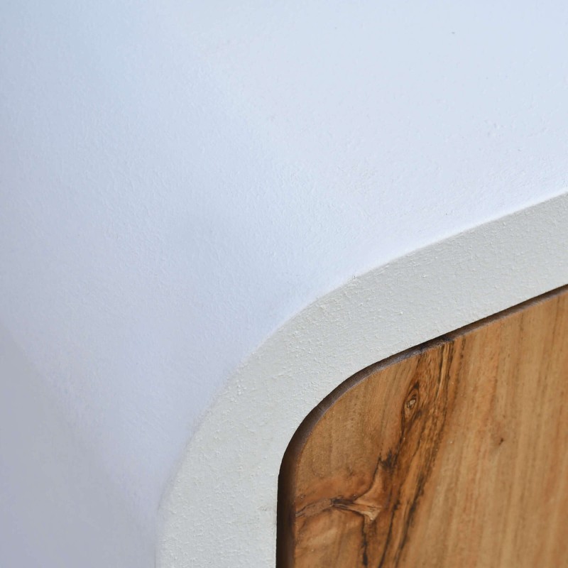 Longboard für das Esszimmer in Betonoptik und massivem Akazienholz - Mineralis
