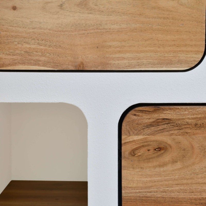 Longboard für das Esszimmer in Betonoptik und massivem Akazienholz - Mineralis