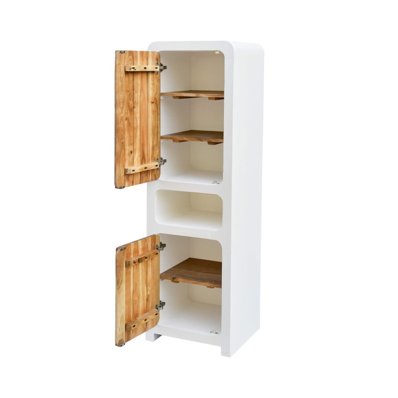 Shrank in Betonoptik und massivem Akazienholz 50 cm - Mineralis