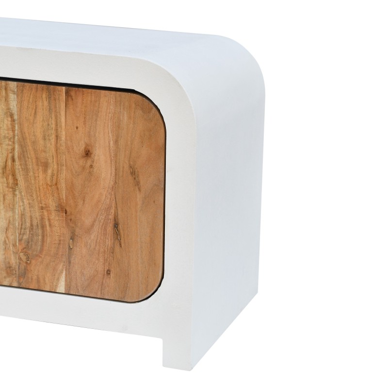 TV-Lowboard in Betonoptik und massivem Akazienholz 140 cm - Mineralis