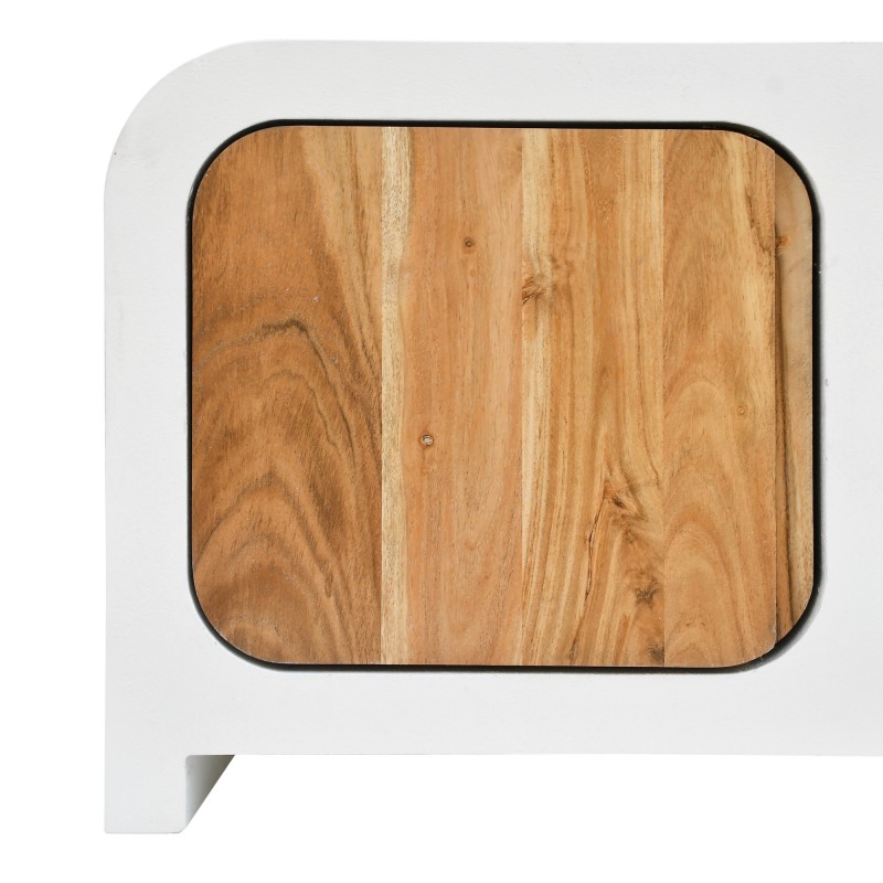 TV-Lowboard in Betonoptik und massivem Akazienholz 140 cm - Mineralis