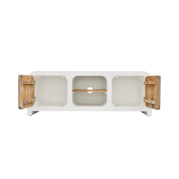 TV-Lowboard in Betonoptik und massivem Akazienholz 140 cm - Mineralis