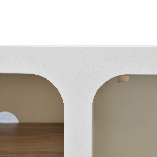 TV-Lowboard in Betonoptik und massivem Akazienholz 140 cm - Mineralis