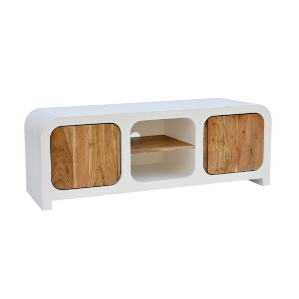 TV-Lowboard in Betonoptik und massivem Akazienholz 140 cm - Mineralis