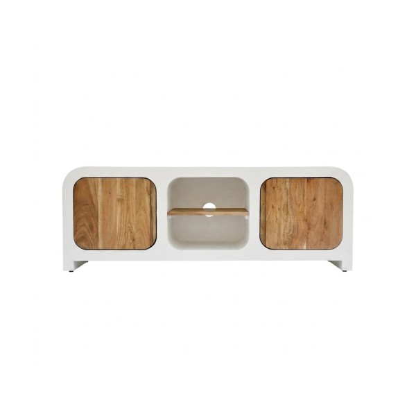 TV-Lowboard in Betonoptik und massivem Akazienholz 140 cm - Mineralis