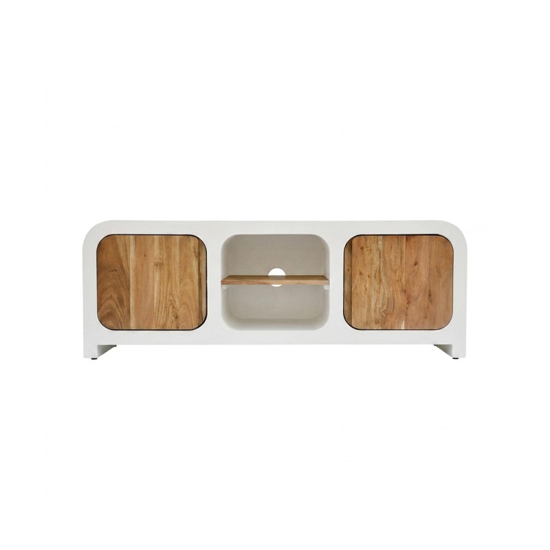 TV-Lowboard in Betonoptik und massivem Akazienholz 140 cm - Mineralis