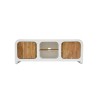 TV-Lowboard in Betonoptik und massivem Akazienholz 140 cm - Mineralis