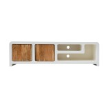 TV-Lowboard in Betonoptik und massivem Akazienholz 180 cm - Mineralis
