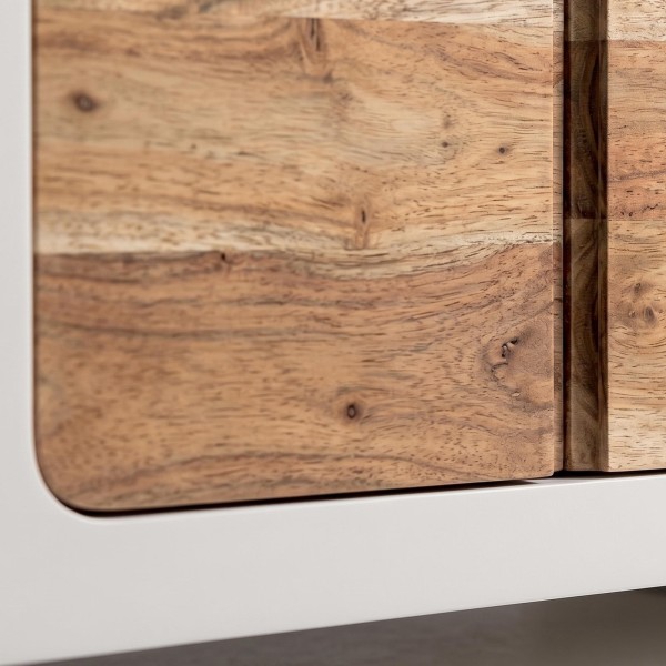 Sideboard für das Esszimmer in Betonoptik und massivem Akazienholz - Mineralis