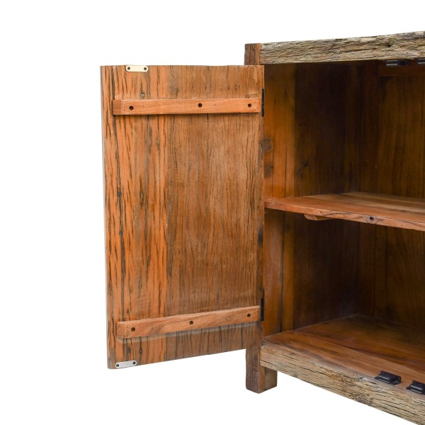 Sideboard aus massivem, rohem Altholz - Antique