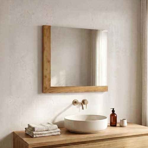 Rechteckiger Spiegel 80 cm mit L-förmigem Rahmen