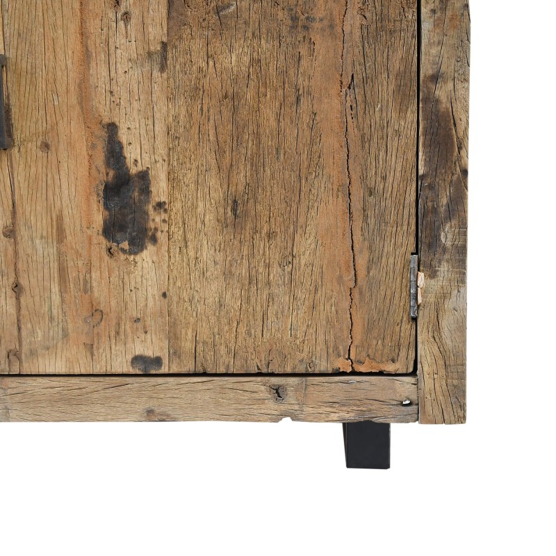 Sideboard aus massivem, rohem Altholz 200 cm - Antique