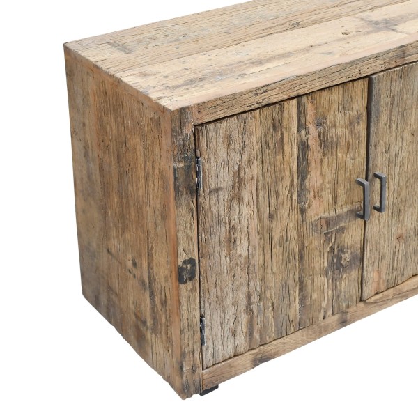 Sideboard aus massivem, rohem Altholz 200 cm - Antique