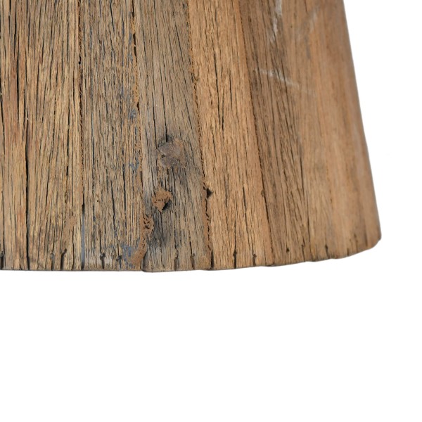 Runder Couchtisch aus massivem, rohem Altholz - Antique