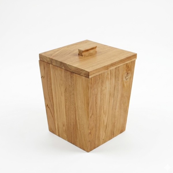 Mülleimer aus Teakholz