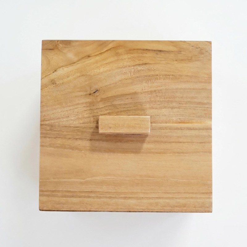 Mülleimer aus Teakholz