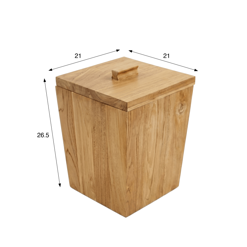 Mülleimer aus Teakholz