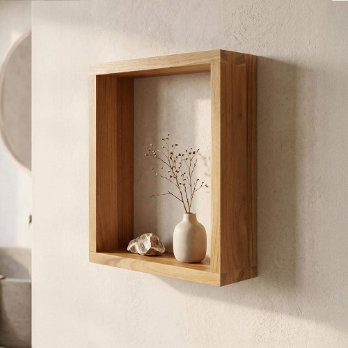 Wandregal aus Teakholz 25 x 35 cm