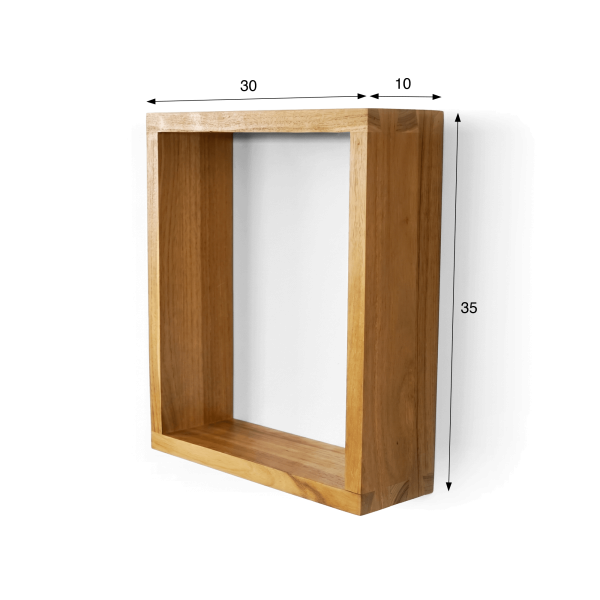 Wandregal aus Teakholz 30 x 35 cm
