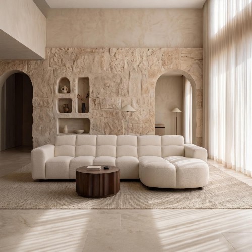 Ecksofa mit 4 Sitzplätzen und rechter Chaiselongue – Elda