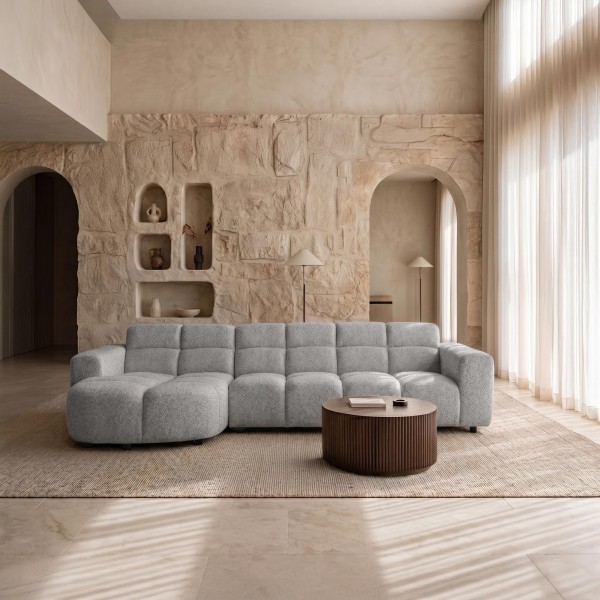 Ecksofa mit 4 Sitzplätzen und linker Meridienne – Elda
