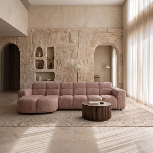 Ecksofa mit 4 Sitzplätzen und linker Meridienne – Elda