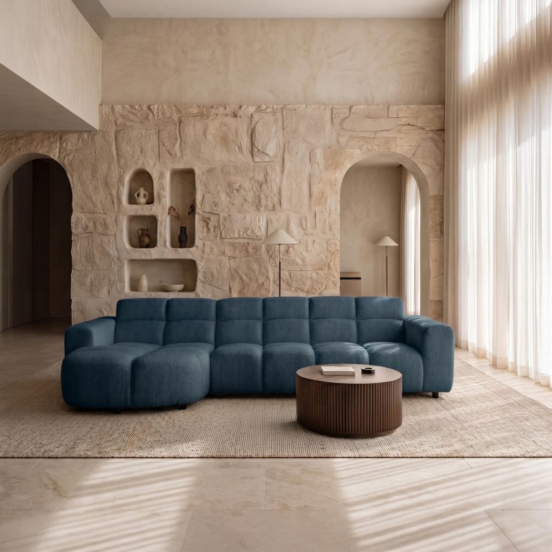 Ecksofa mit 4 Sitzplätzen und linker Meridienne – Elda
