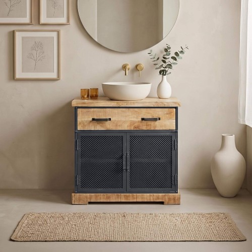 Waschtischunterschrank aus Holz und Metall 80 cm - Cambridge