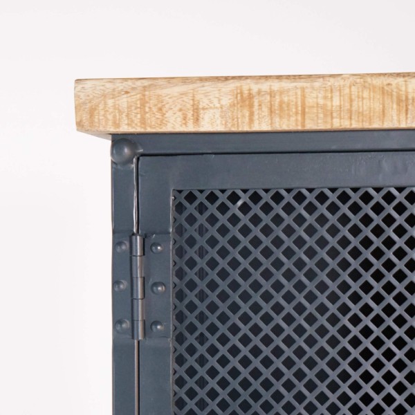 Industrieller Badezimmerschrank aus Holz und Metall - Cambridge