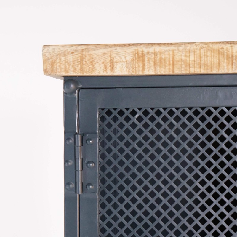 Industrieller Badezimmerschrank aus Holz und Metall - Cambridge