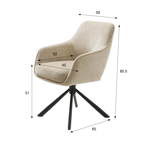 Bequemer Drehsessel fürs Esszimmer - Cowley