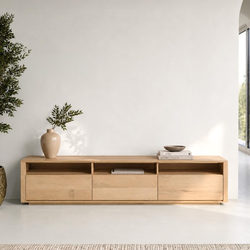 TV-Möbel aus naturbelassener Eiche 200 cm - Yseult