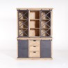 Vitrinenschrank aus Massivholz im Industrial-Stil 140 cm - Detroit