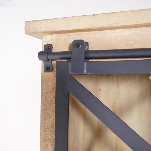 Vitrinenschrank aus Massivholz im Industrial-Stil 140 cm - Detroit
