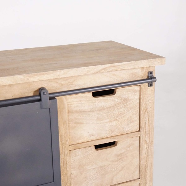 Waschtischunterschrank aus Massivholz und Metall 80 cm - Detroit
