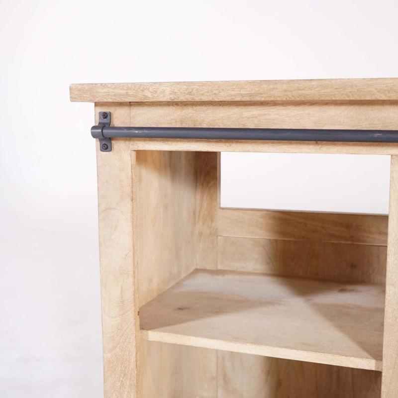 Waschtischunterschrank aus Massivholz und Metall 140 cm - Detroit