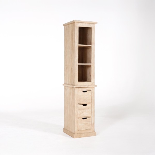 Badhochschrank aus natürlichem Massivholz - Detroit
