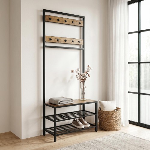 Eingangsmöbel Garderobe 10 Haken im Industriestil