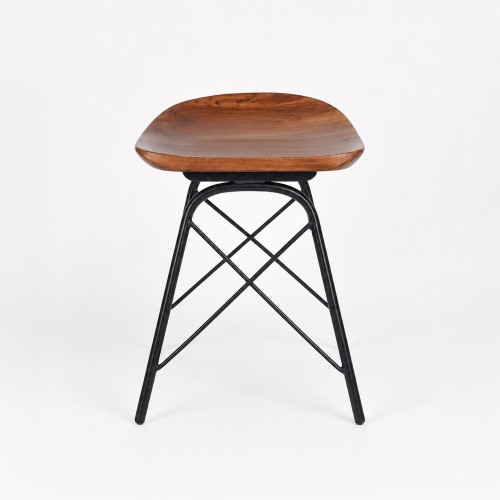 Hocker aus Stahl und Holz - Oasis