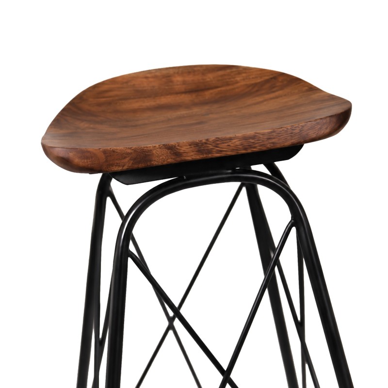 Barhocker aus Stahl und Holz - Oasis