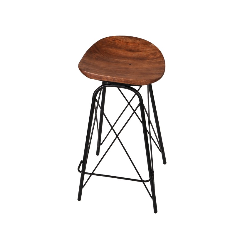 Barhocker aus Stahl und Holz - Oasis