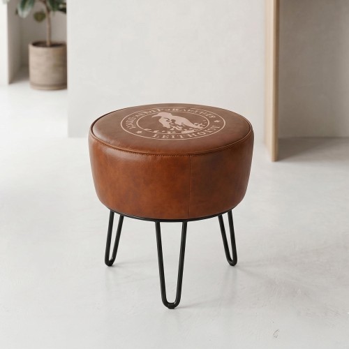Industrieller Hocker aus Leder "Leitmotiv