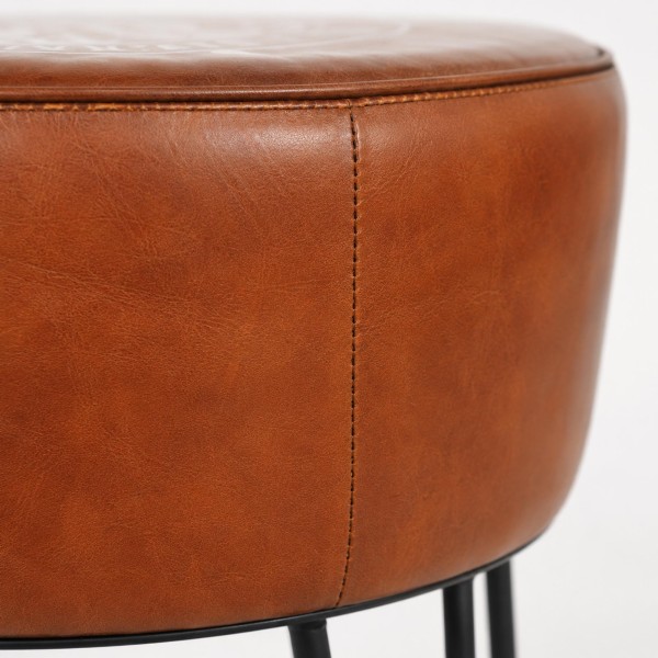 Industrieller Hocker aus Leder "Leitmotiv