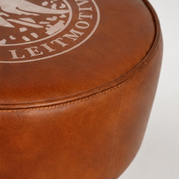 Industrieller Hocker aus Leder "Leitmotiv